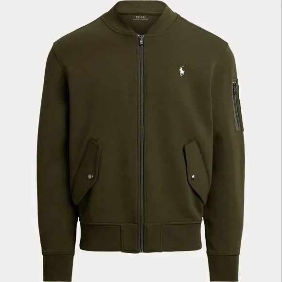NWT Men's Polo Ralph Lauren Double-Knit Flight Jacket XXL Company Olive - Picture 2 of 14